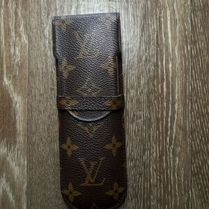 Louis Vuitton Brown and Gold Monogram Pen Case